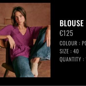 Great blouse in a beautiful color. Worn two times and ver flattering